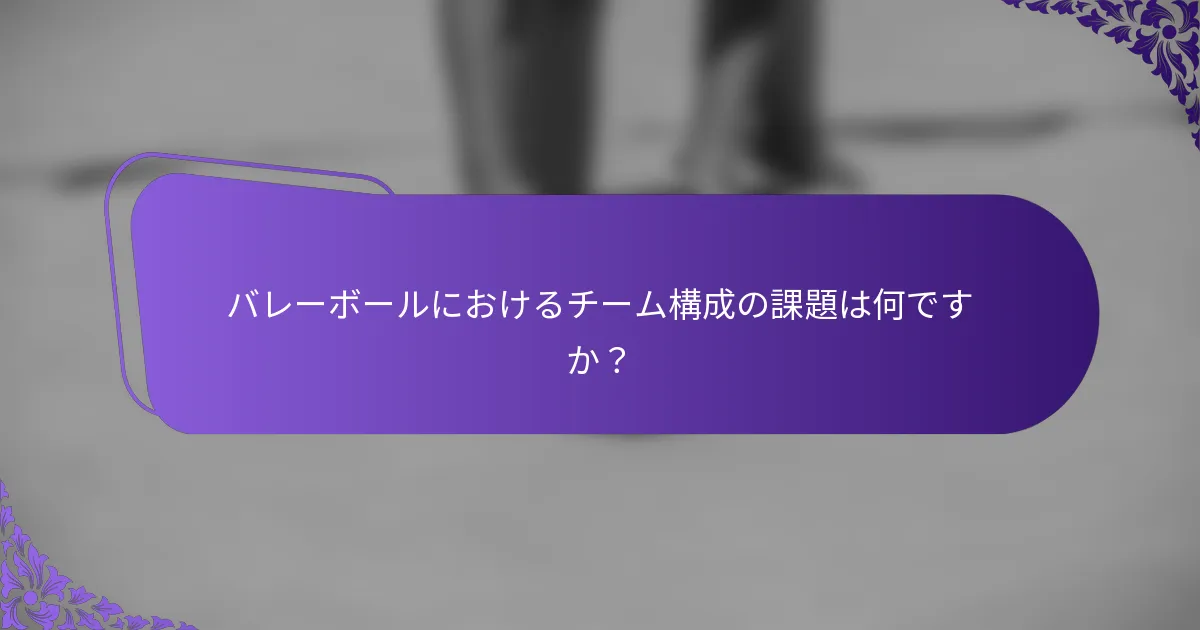 バレーボールにおけるチーム構成の課題は何ですか？