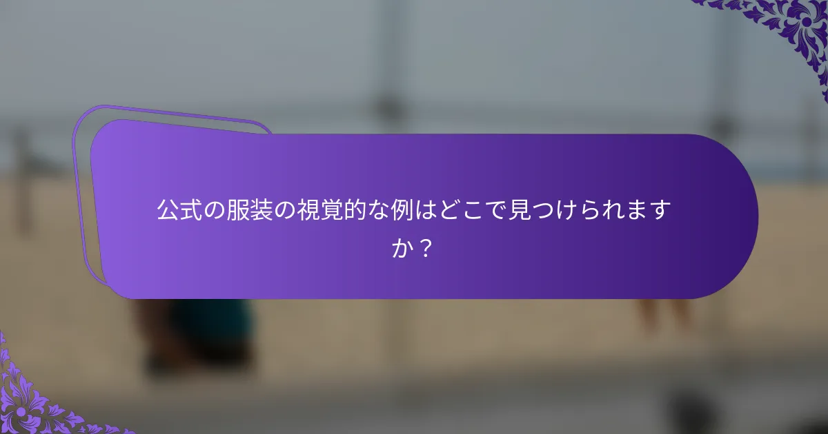 公式の服装の視覚的な例はどこで見つけられますか？