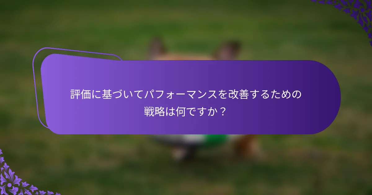評価に基づいてパフォーマンスを改善するための戦略は何ですか？