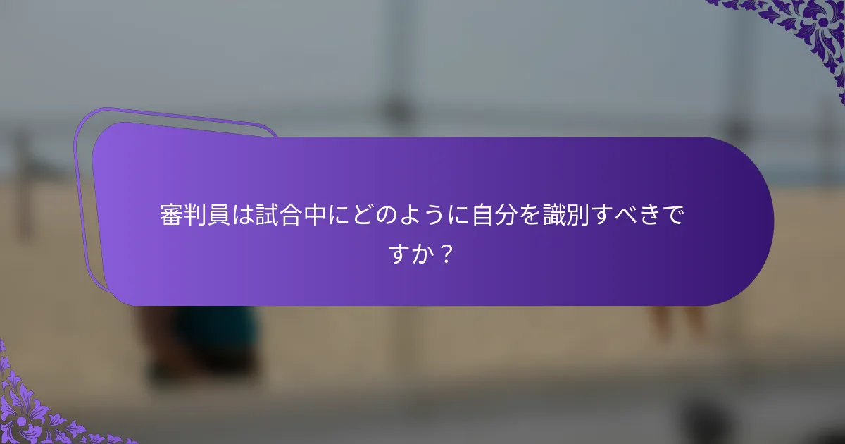 審判員は試合中にどのように自分を識別すべきですか？
